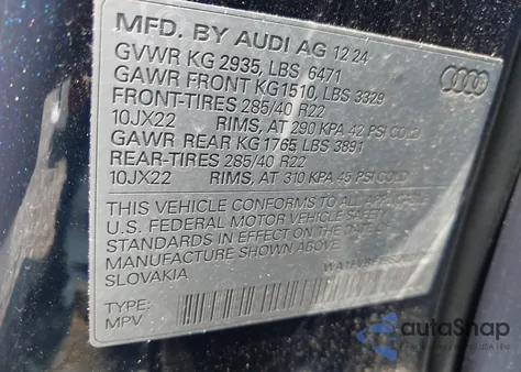 2025 Audi Q8 Prestige 55 Tfsi Quattro from USA, damaged, VIN WA1FVBF19SD021765